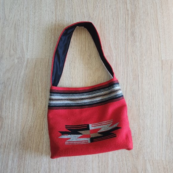 Orteca's Chimayo 100% Wool Hand Woven Navajo Native Southwest Shoulder Bag - Picture 2 of 9